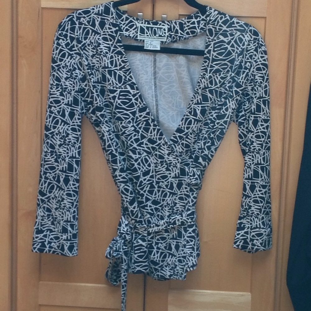 Diane Von Furstenburg Signature Logo Wrap Top